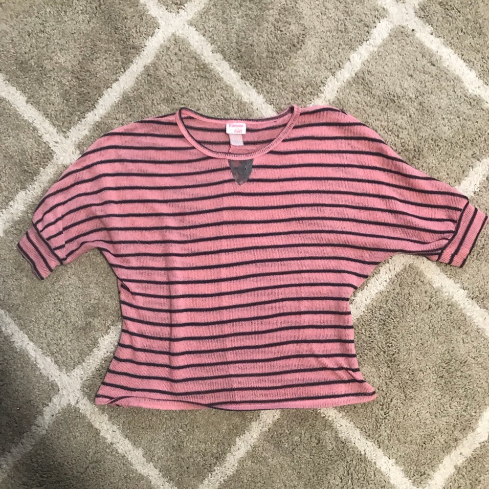 Pink and black striped shirt